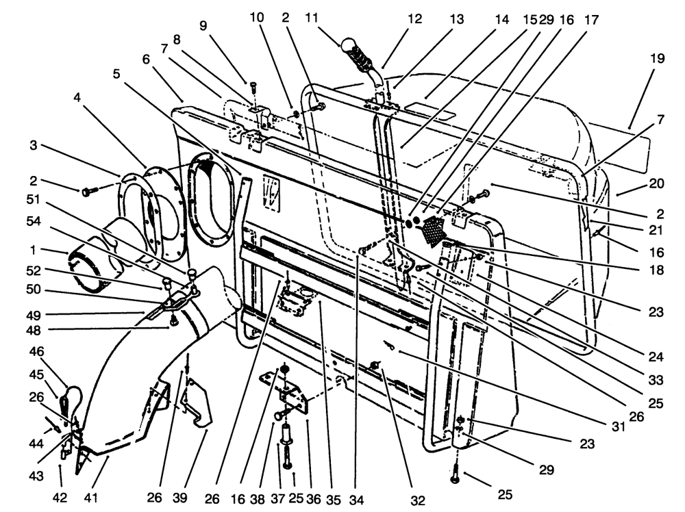 Easy-Empty Grass Catcher Diagram and Parts List for 79095 (39000001 - 39999999)(1993) Lawn Boy Lawn Tractor Accessories